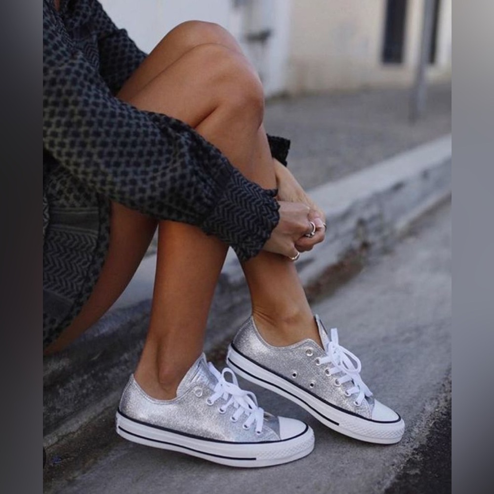 NWOT Womens Converse Chuck Taylor All Star Sparkle Party Low-Top Sneaker, Sz 5.5 - Picture 15 of 15